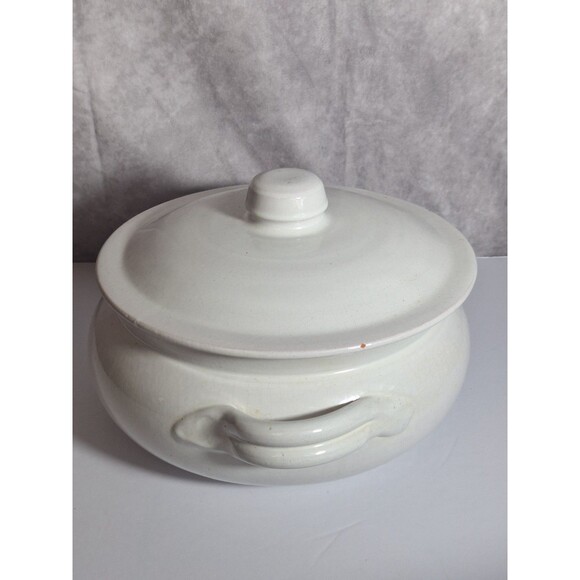 Terrecotte Lotti Handmade In Italy Terracotta Serving Bowl with Lid White EUC - Picture 6 of 10